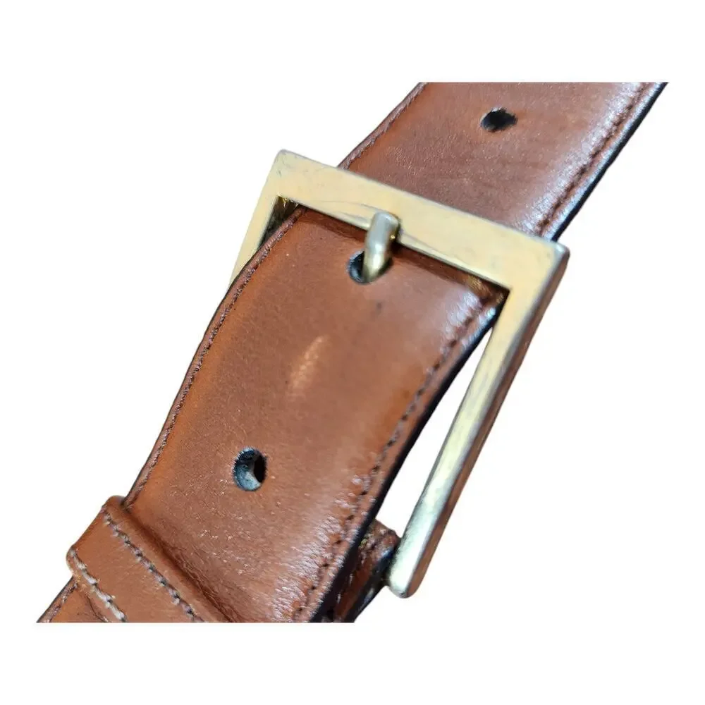 Carl‎ Michaels Aniline cowhide leather mens belt brown